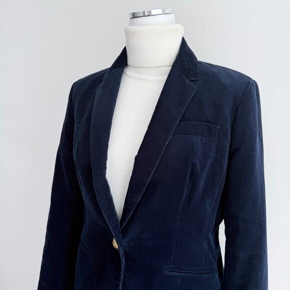 J Crew Campbell Blazer 12 Navy Corduroy Equestrian Preppy Old Money Heritage - Picture 5 of 15